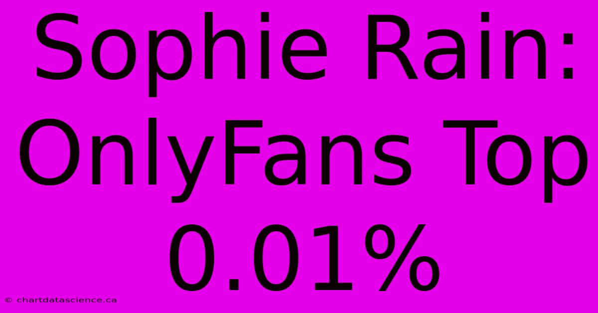 Sophie Rain: OnlyFans Top 0.01%