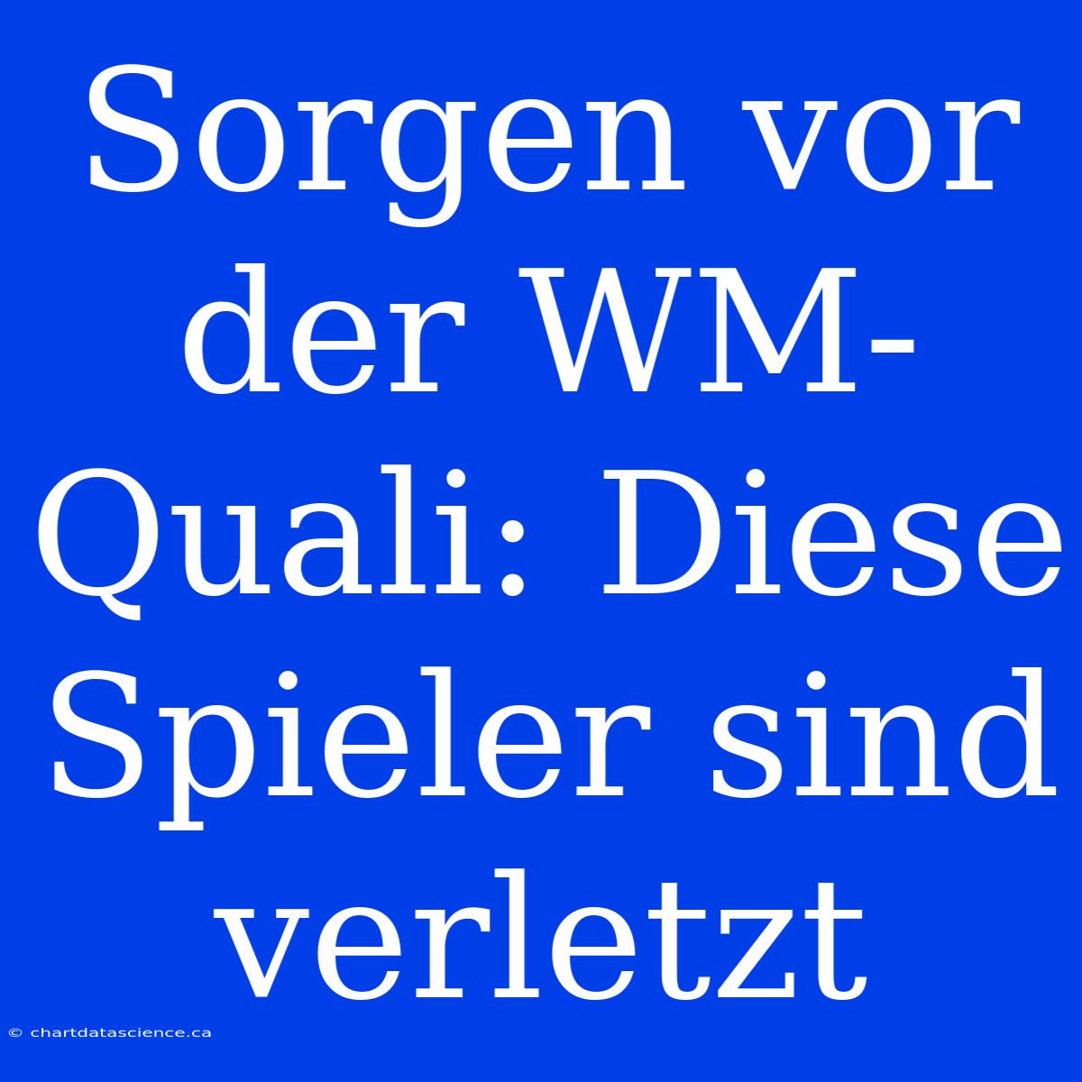 Sorgen Vor Der WM-Quali: Diese Spieler Sind Verletzt