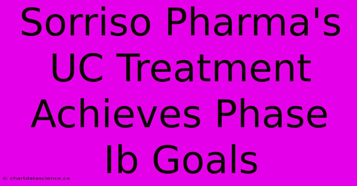 Sorriso Pharma's UC Treatment Achieves Phase Ib Goals