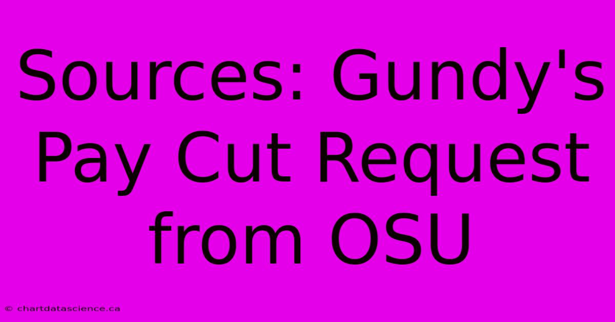 Sources: Gundy's Pay Cut Request From OSU