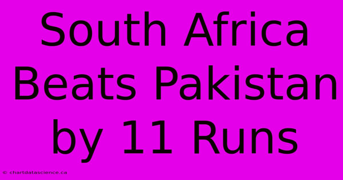 South Africa Beats Pakistan By 11 Runs