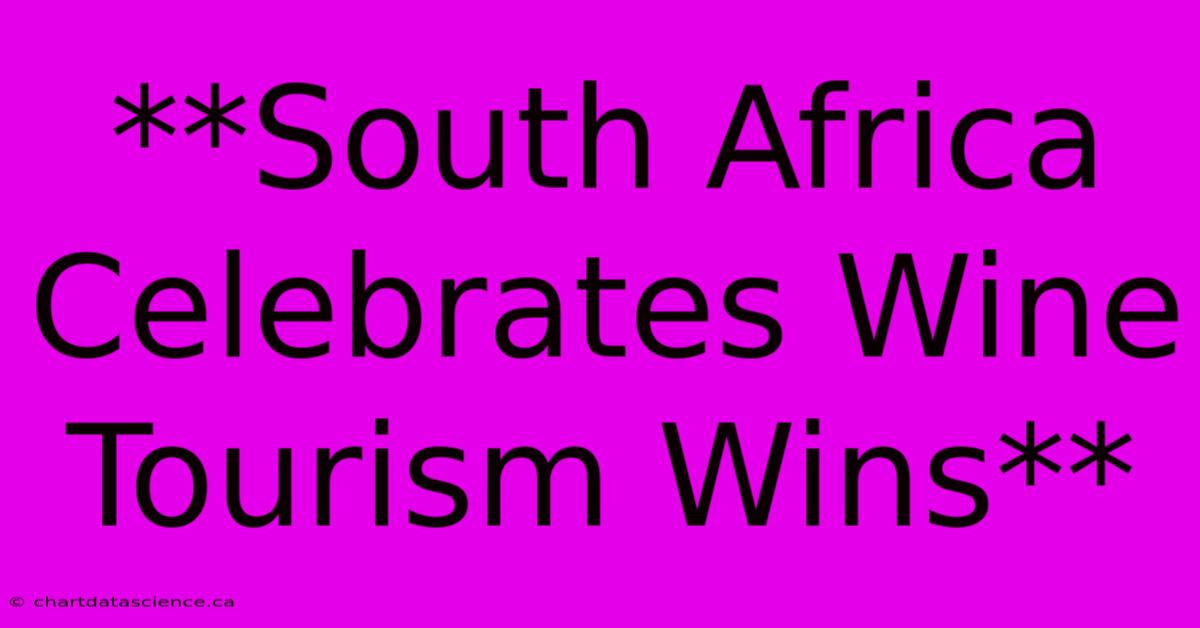 **South Africa Celebrates Wine Tourism Wins** 