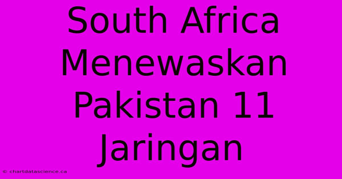 South Africa Menewaskan Pakistan 11 Jaringan