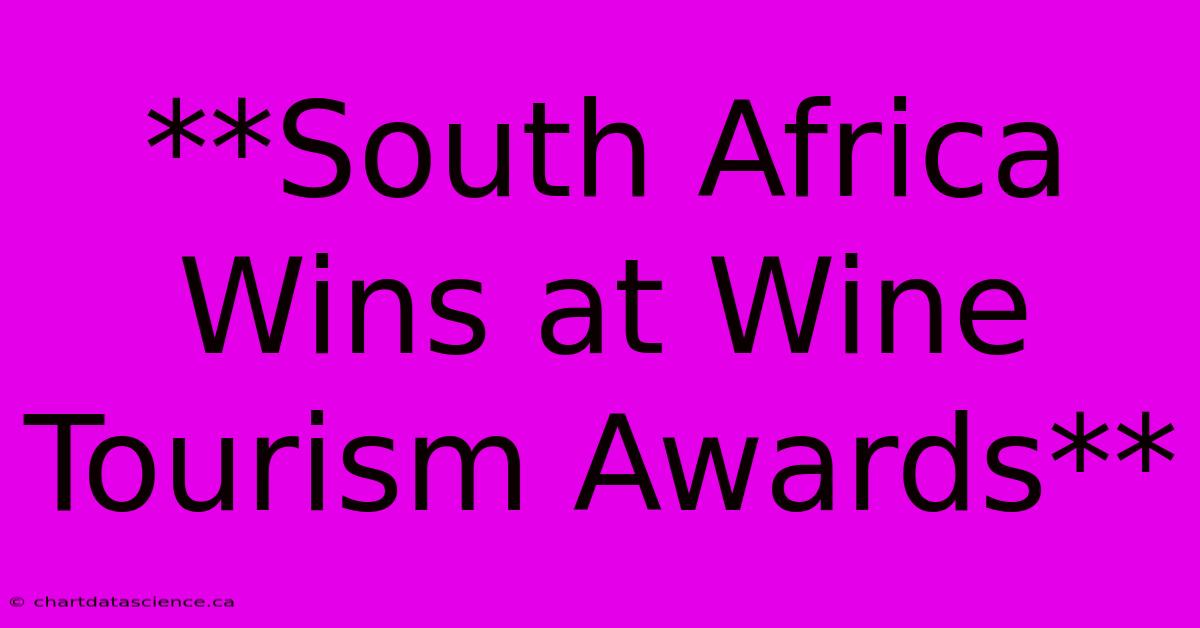 **South Africa Wins At Wine Tourism Awards**