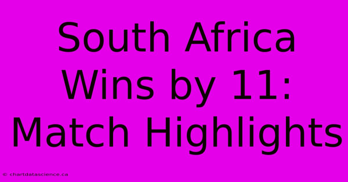 South Africa Wins By 11: Match Highlights