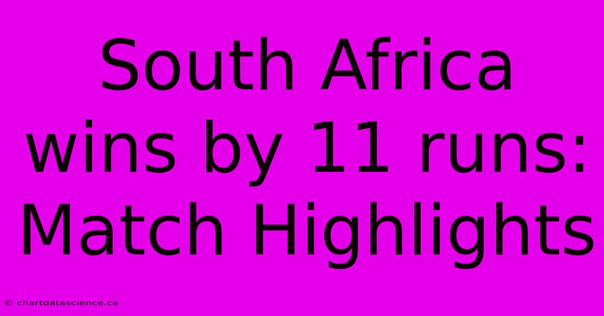 South Africa Wins By 11 Runs: Match Highlights