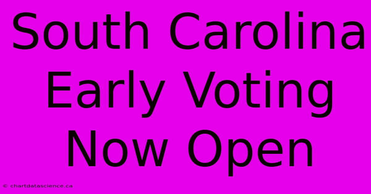 South Carolina Early Voting Now Open