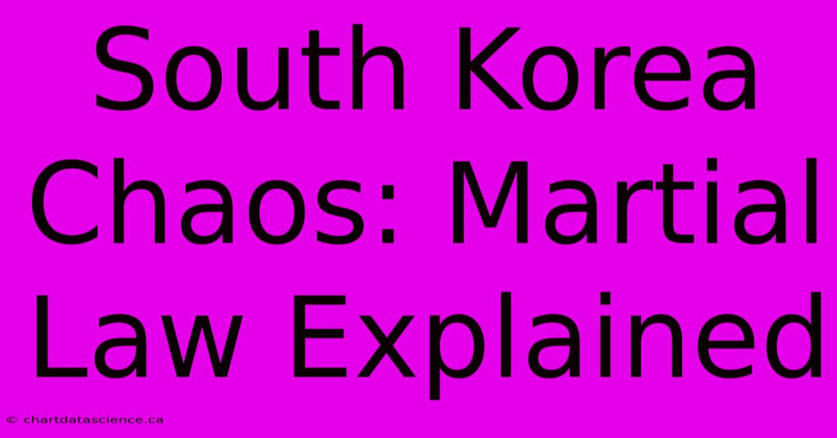 South Korea Chaos: Martial Law Explained