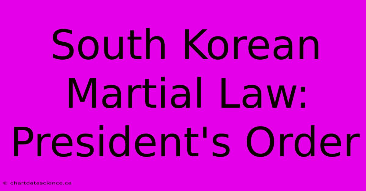 South Korean Martial Law: President's Order