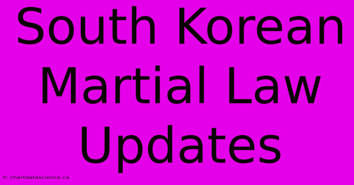 South Korean Martial Law Updates