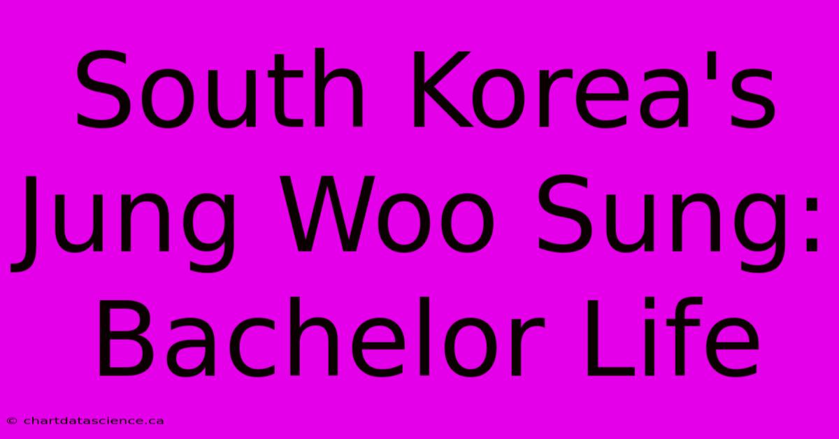 South Korea's Jung Woo Sung: Bachelor Life