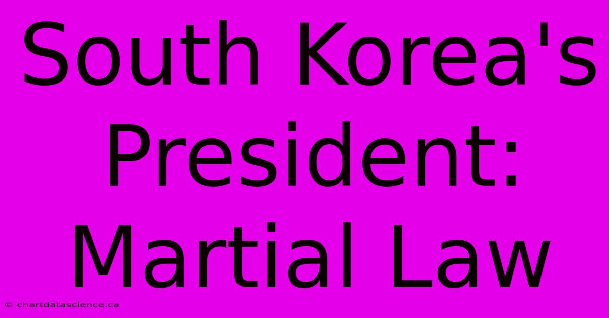 South Korea's President: Martial Law