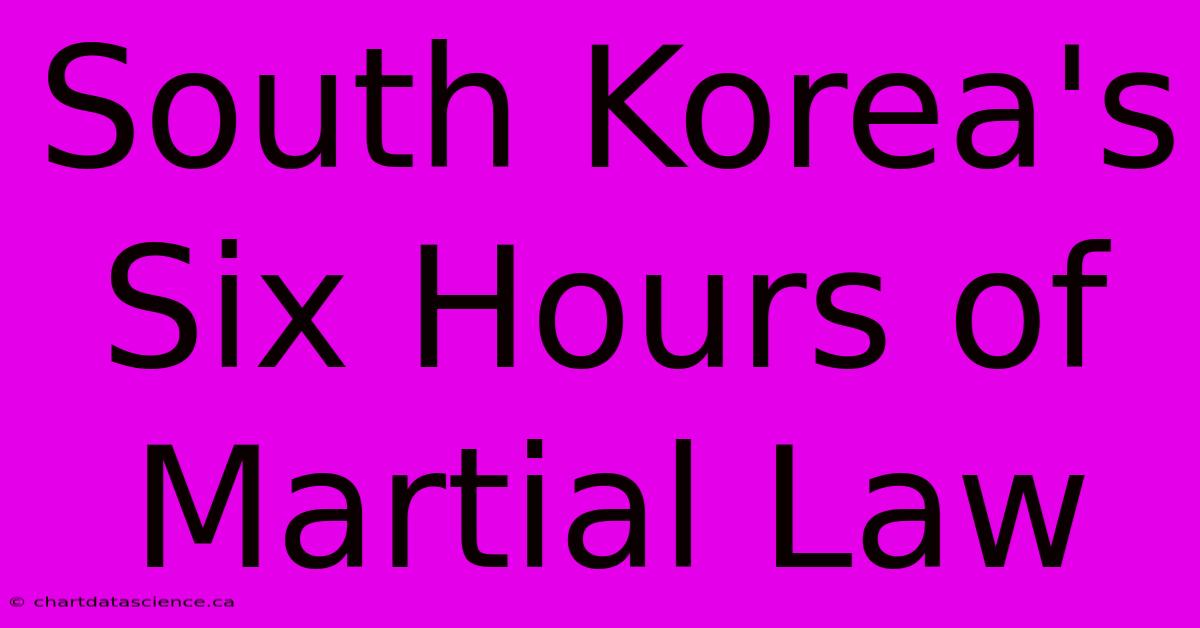 South Korea's Six Hours Of Martial Law