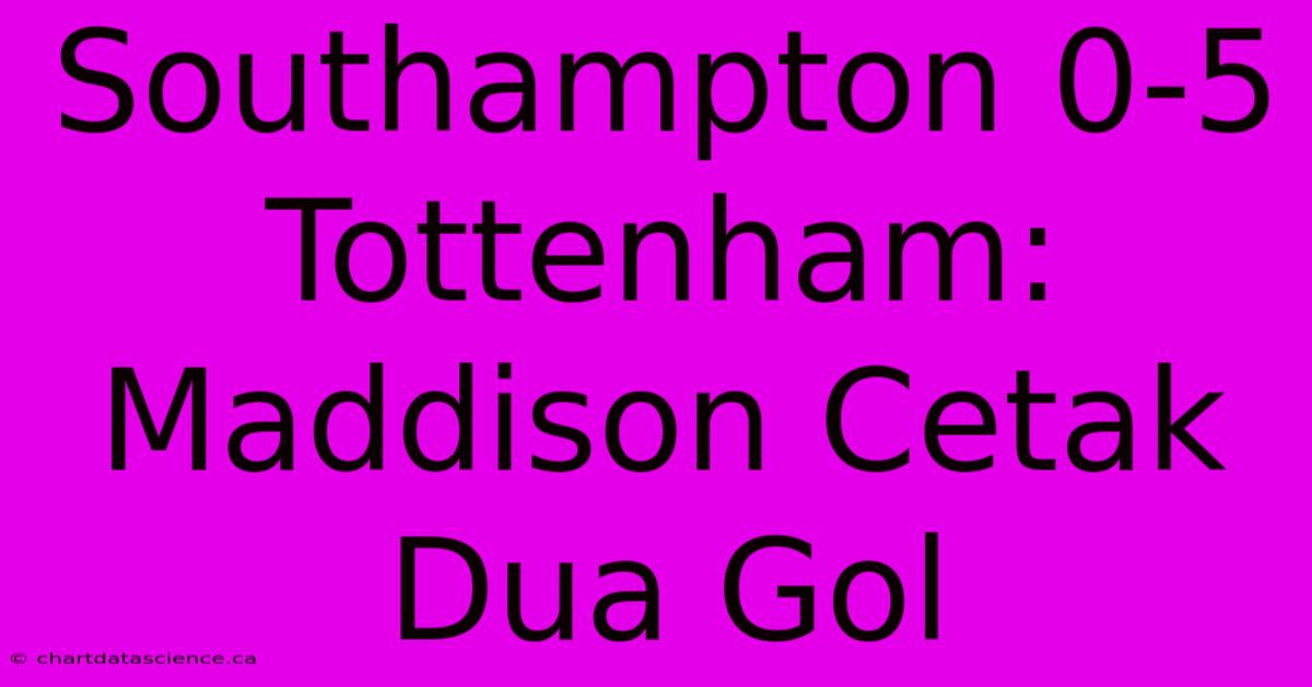 Southampton 0-5 Tottenham: Maddison Cetak Dua Gol