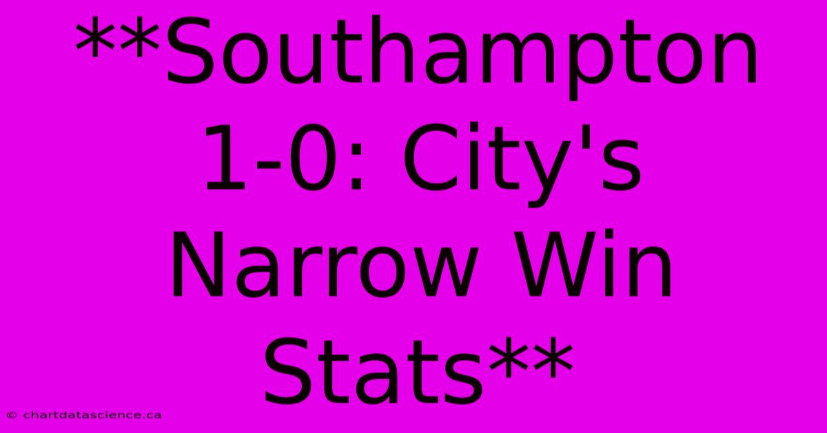 **Southampton 1-0: City's Narrow Win Stats**