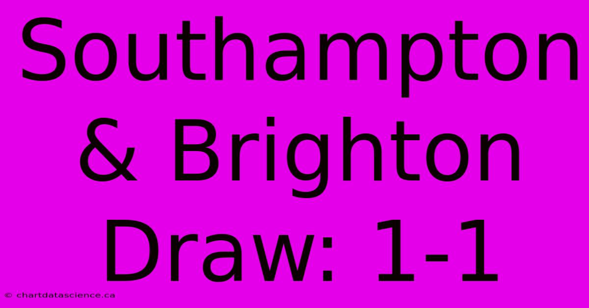 Southampton & Brighton Draw: 1-1