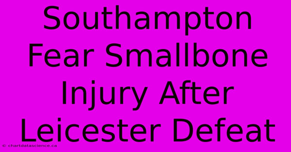 Southampton Fear Smallbone Injury After Leicester Defeat