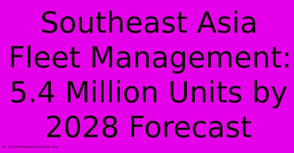 Southeast Asia Fleet Management: 5.4 Million Units By 2028 Forecast