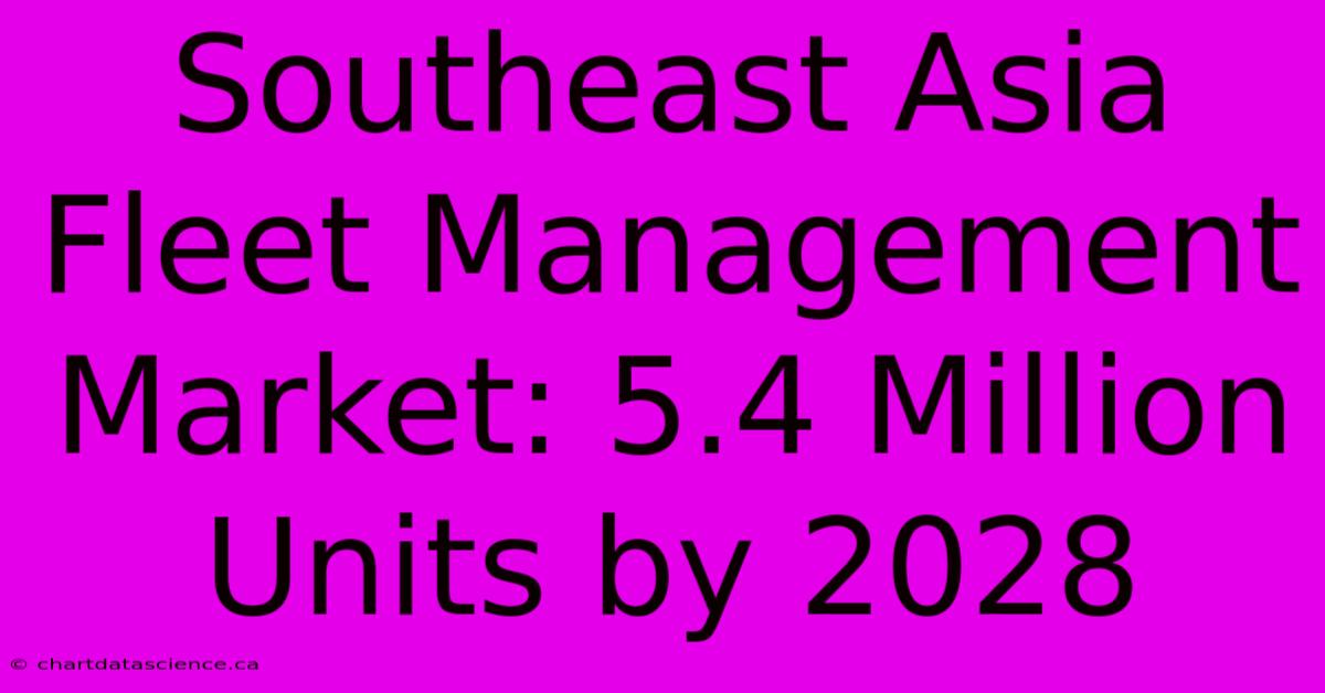 Southeast Asia Fleet Management Market: 5.4 Million Units By 2028