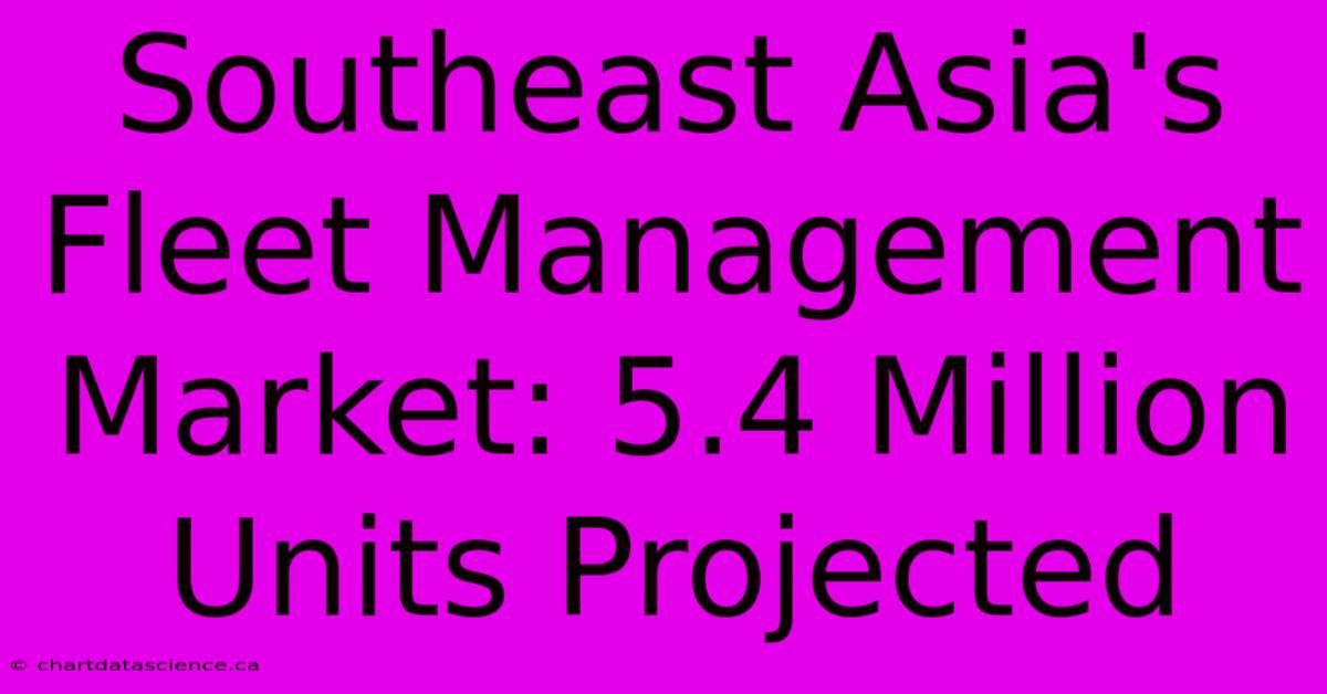 Southeast Asia's Fleet Management Market: 5.4 Million Units Projected