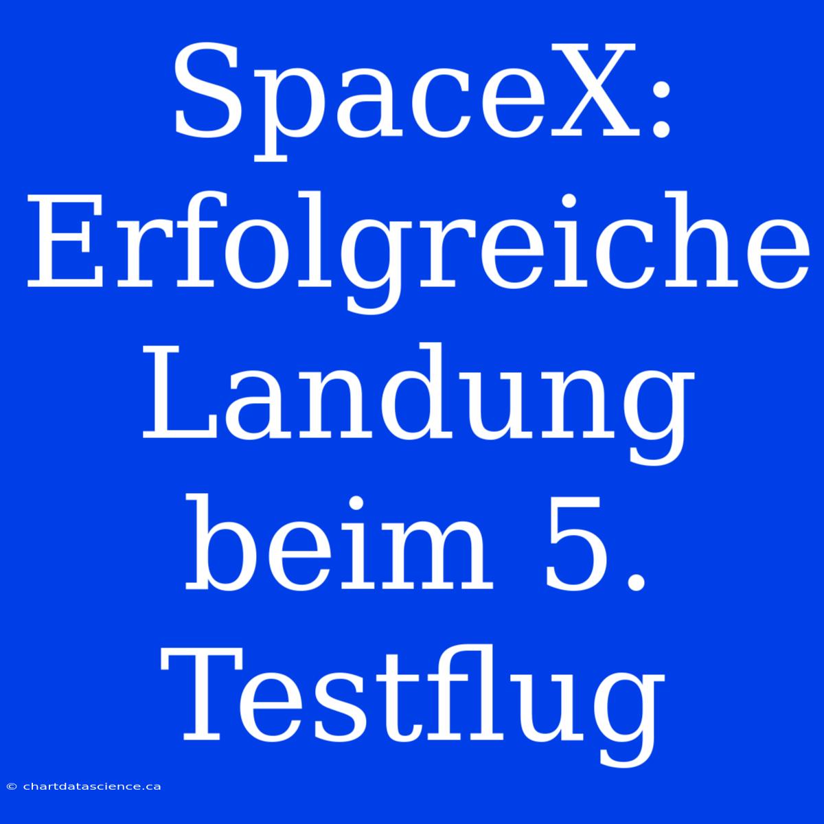 SpaceX: Erfolgreiche Landung Beim 5. Testflug