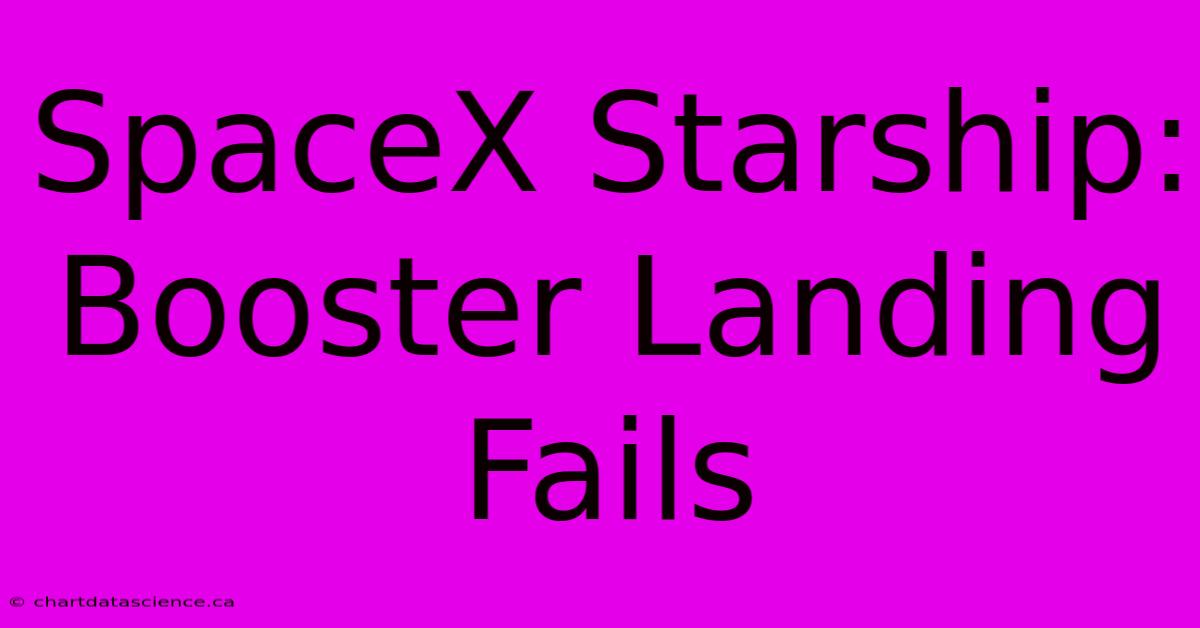 SpaceX Starship: Booster Landing Fails