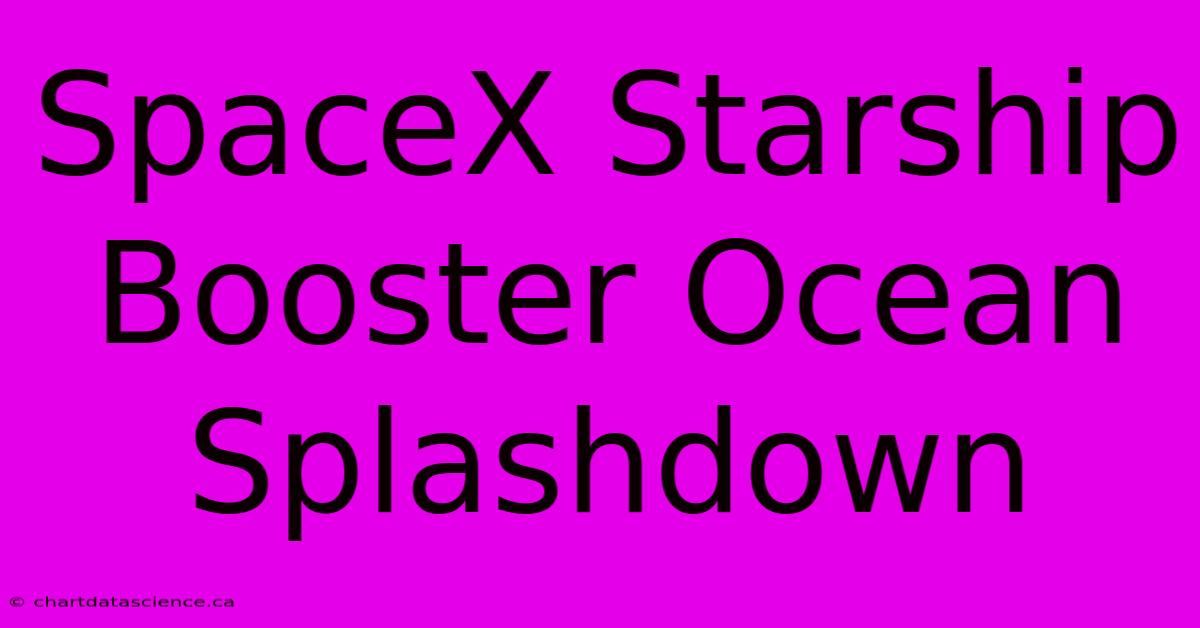 SpaceX Starship Booster Ocean Splashdown