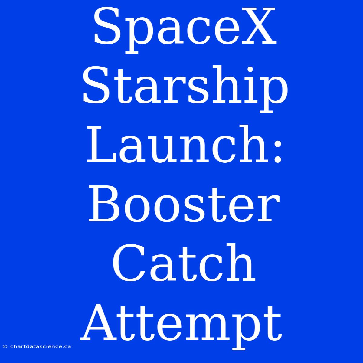 SpaceX Starship Launch: Booster Catch Attempt