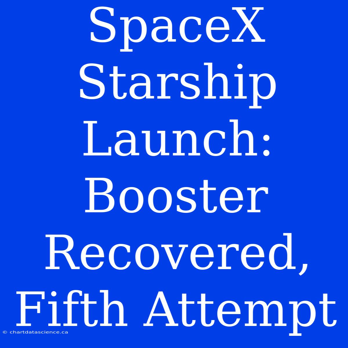 SpaceX Starship Launch: Booster Recovered, Fifth Attempt