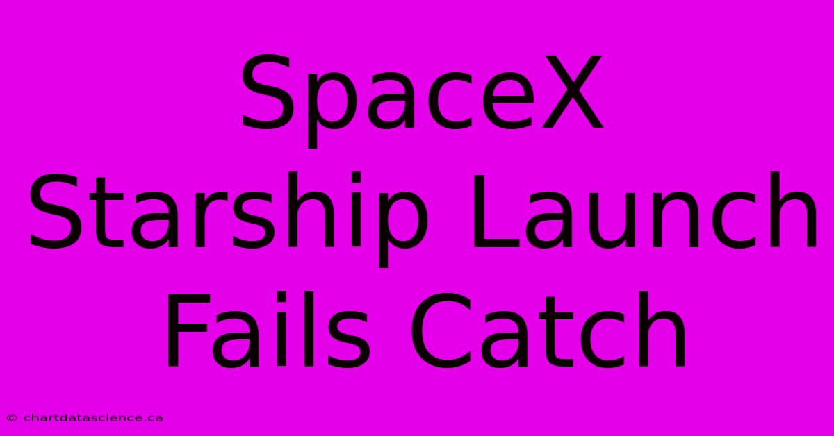 SpaceX Starship Launch Fails Catch