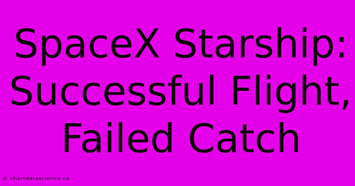 SpaceX Starship: Successful Flight, Failed Catch