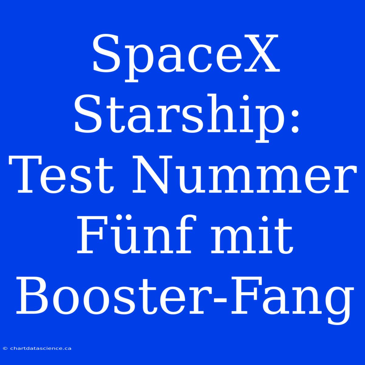 SpaceX Starship: Test Nummer Fünf Mit Booster-Fang