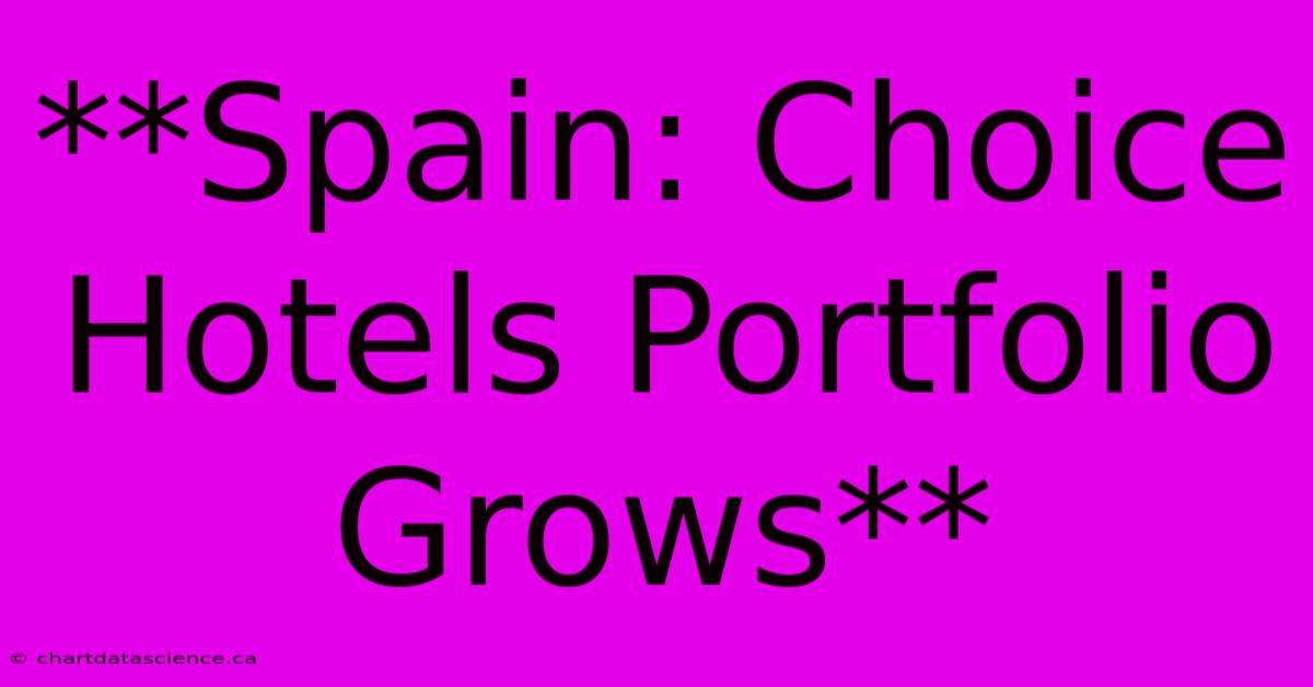 **Spain: Choice Hotels Portfolio Grows**