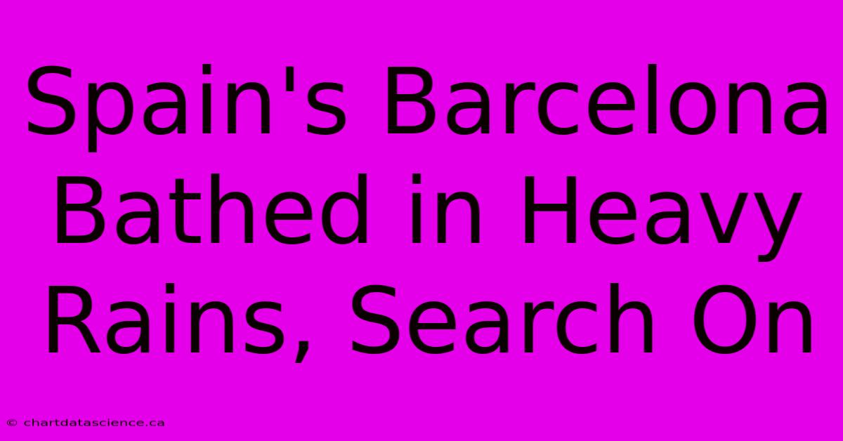 Spain's Barcelona Bathed In Heavy Rains, Search On