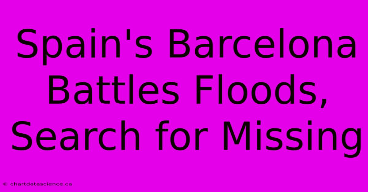 Spain's Barcelona Battles Floods, Search For Missing