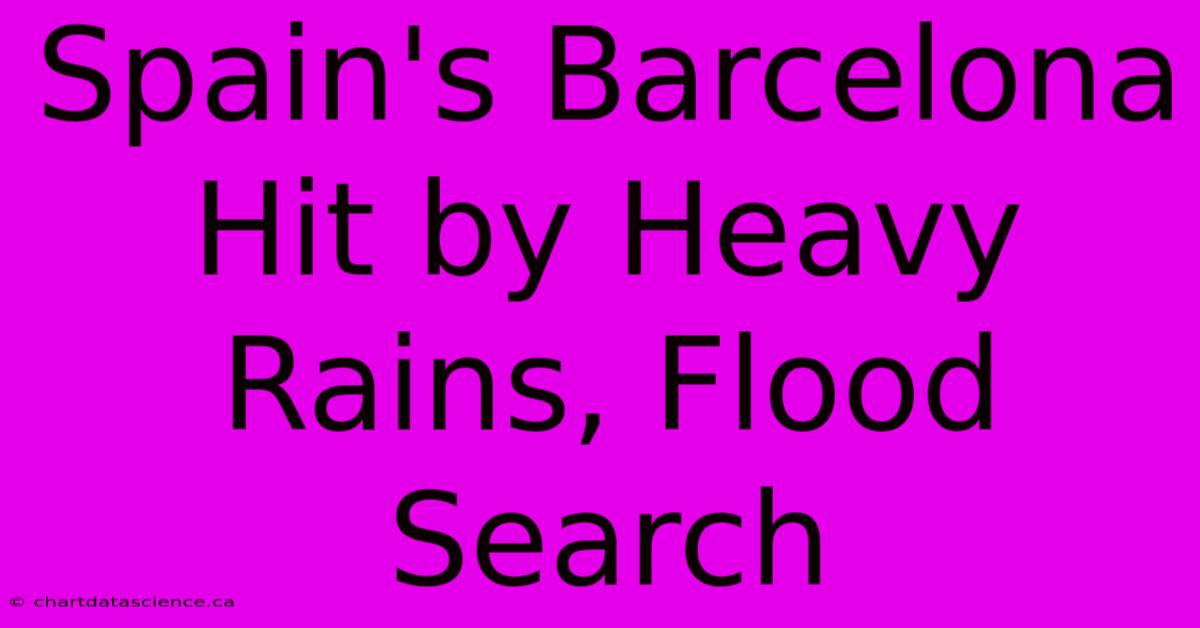 Spain's Barcelona Hit By Heavy Rains, Flood Search