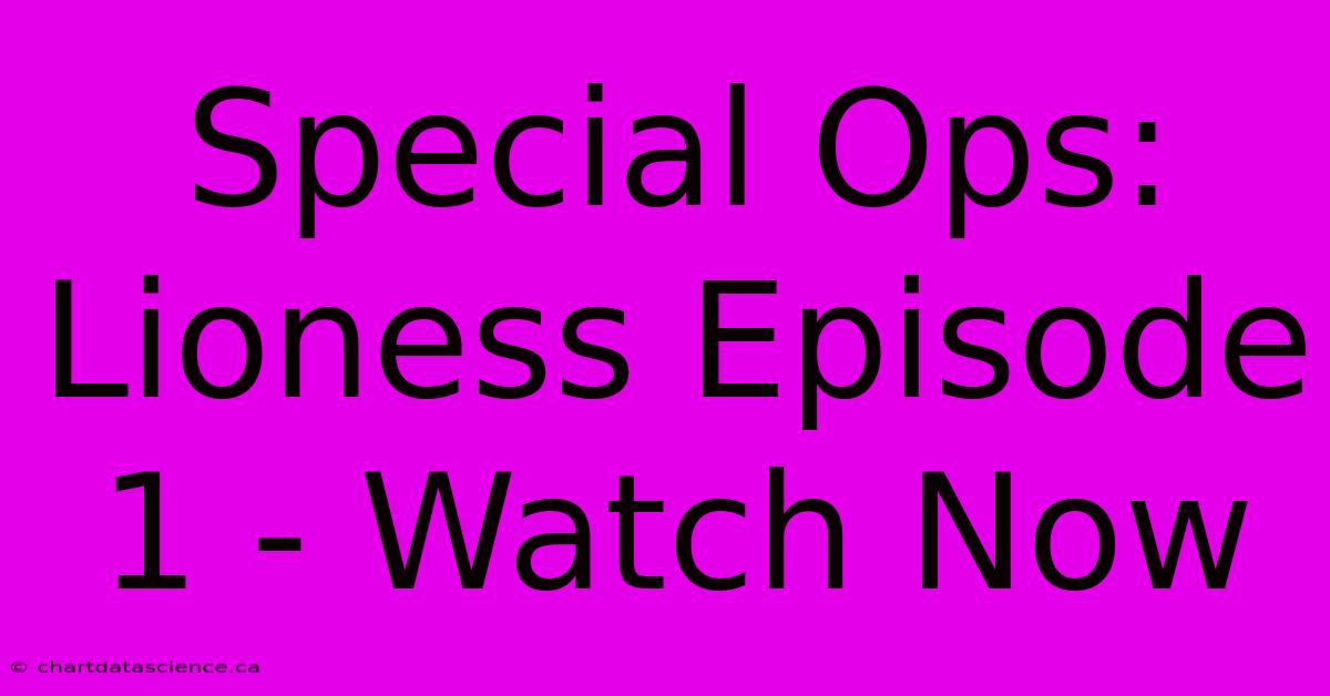 Special Ops: Lioness Episode 1 - Watch Now