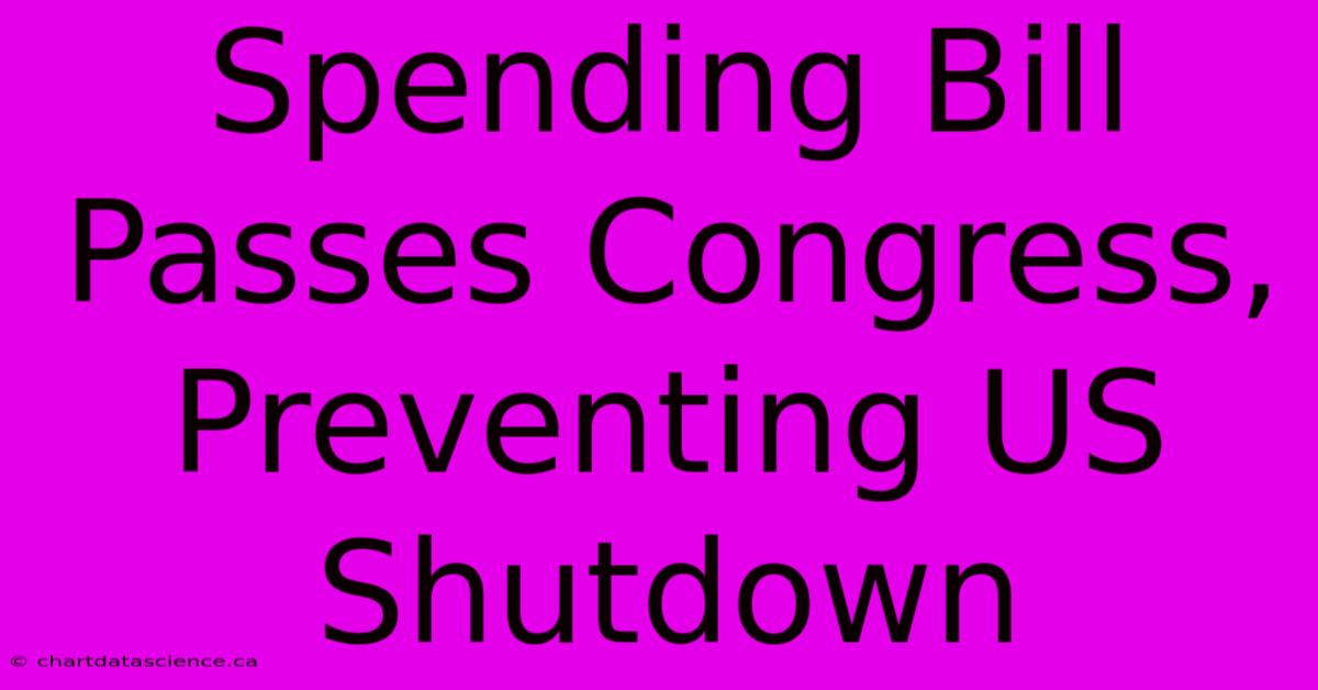 Spending Bill Passes Congress, Preventing US Shutdown