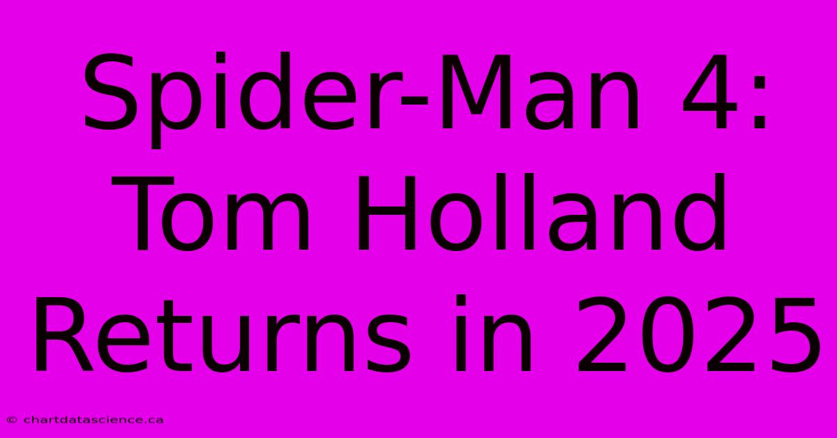 Spider-Man 4: Tom Holland Returns In 2025