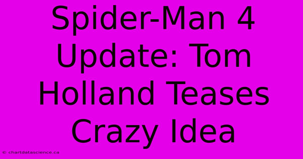 Spider-Man 4 Update: Tom Holland Teases Crazy Idea