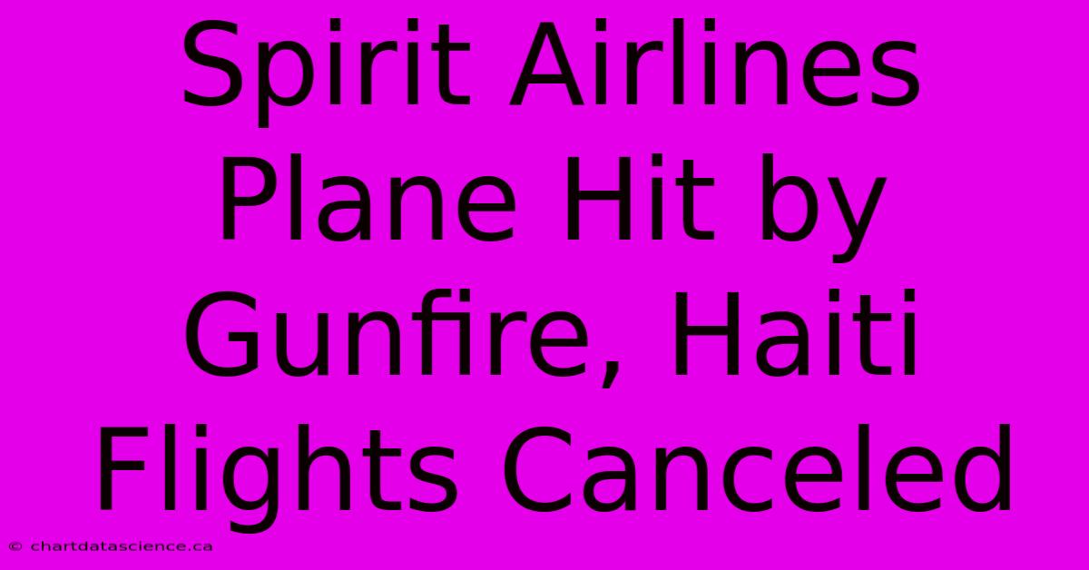 Spirit Airlines Plane Hit By Gunfire, Haiti Flights Canceled