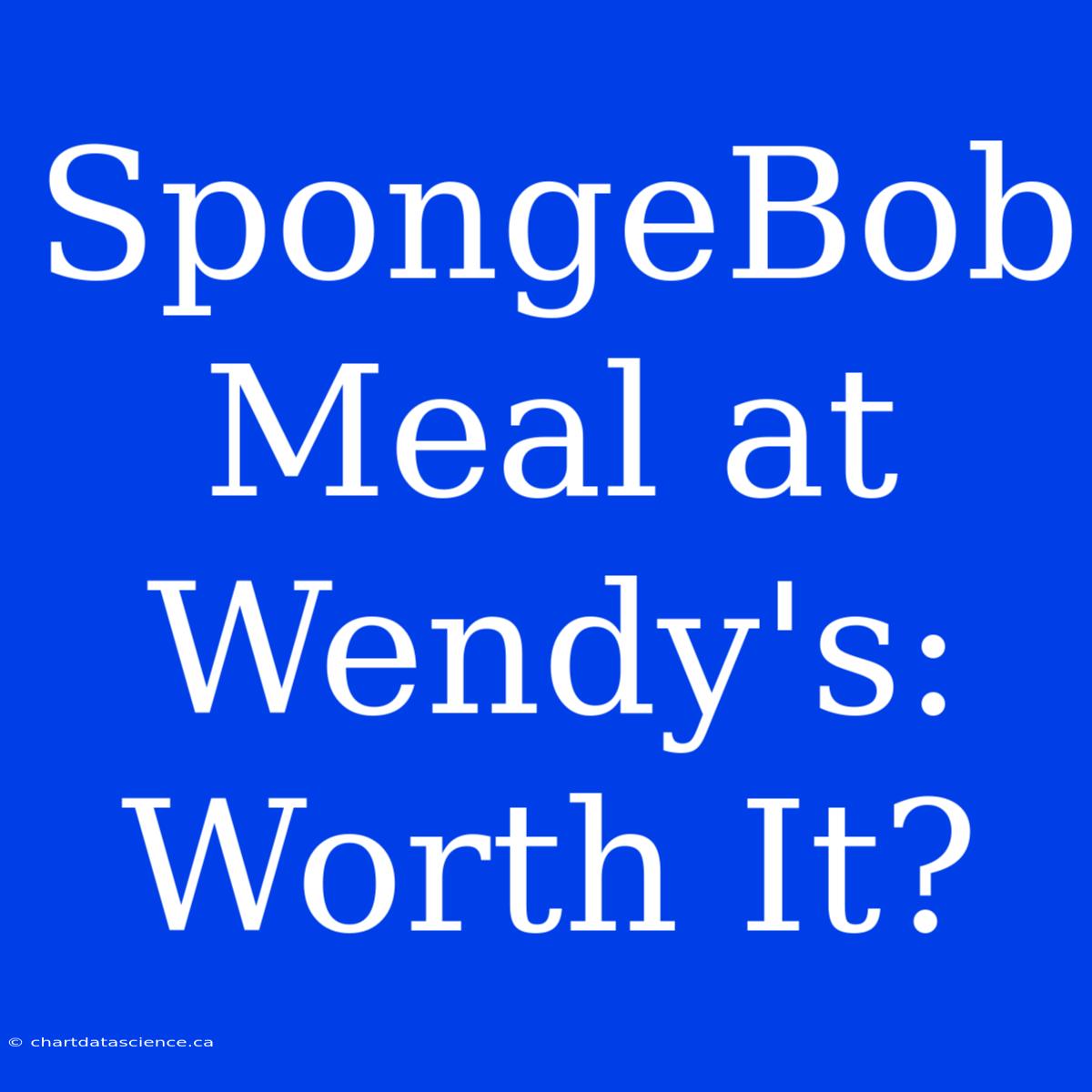 SpongeBob Meal At Wendy's: Worth It?