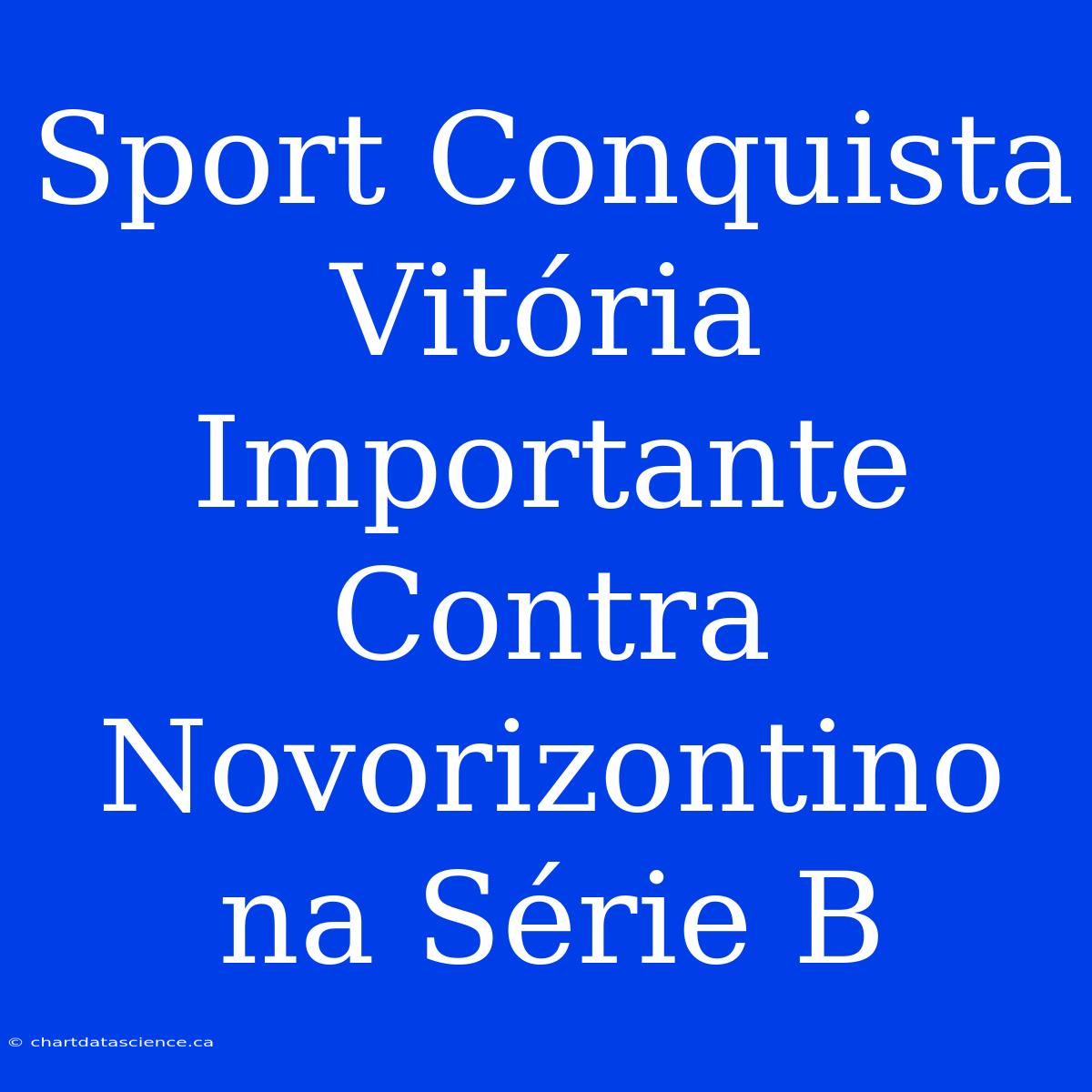 Sport Conquista Vitória Importante Contra Novorizontino Na Série B