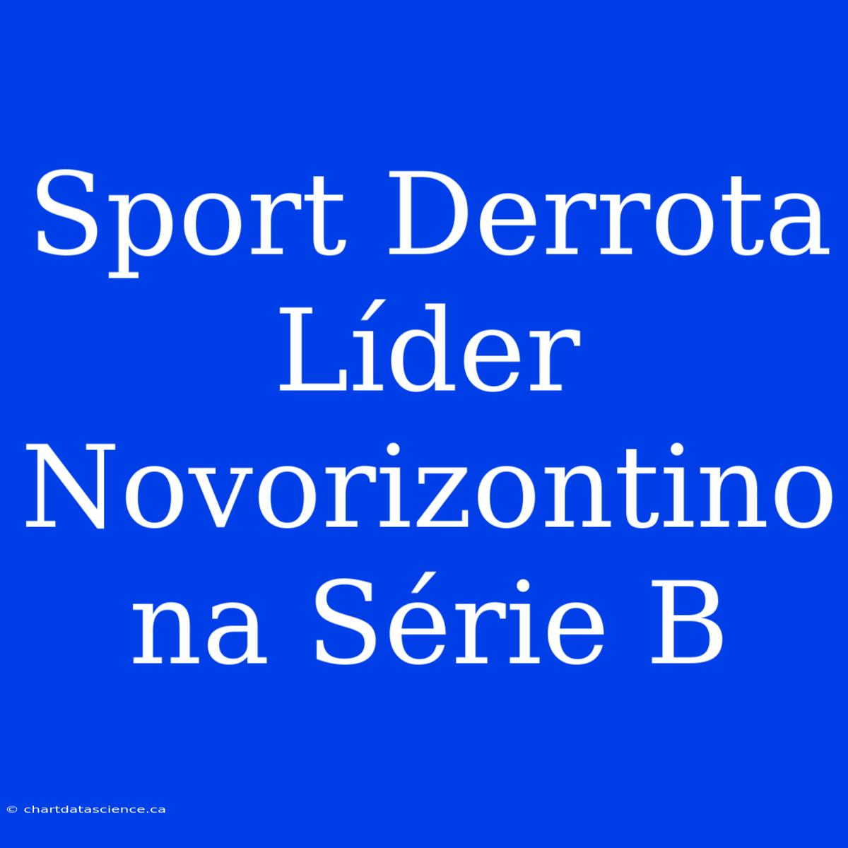 Sport Derrota Líder Novorizontino Na Série B