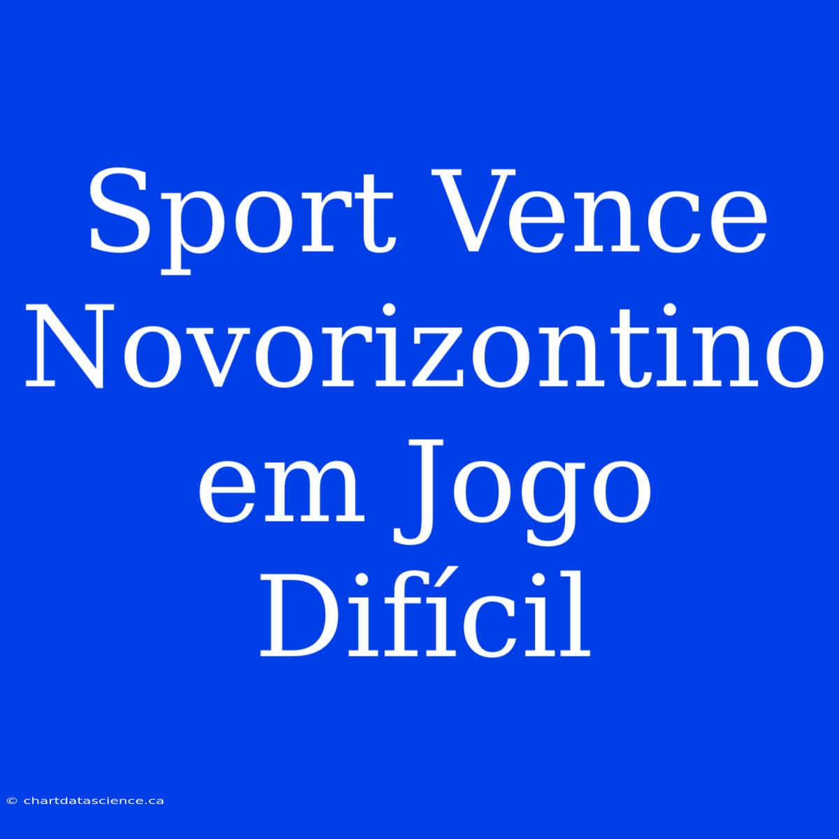 Sport Vence Novorizontino Em Jogo Difícil