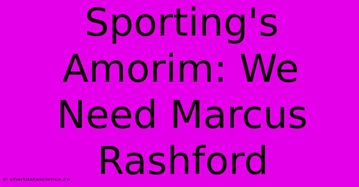 Sporting's Amorim: We Need Marcus Rashford