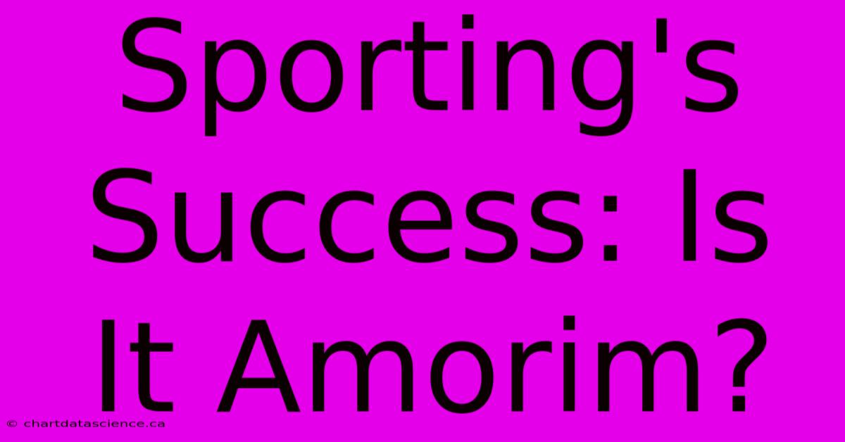 Sporting's Success: Is It Amorim?