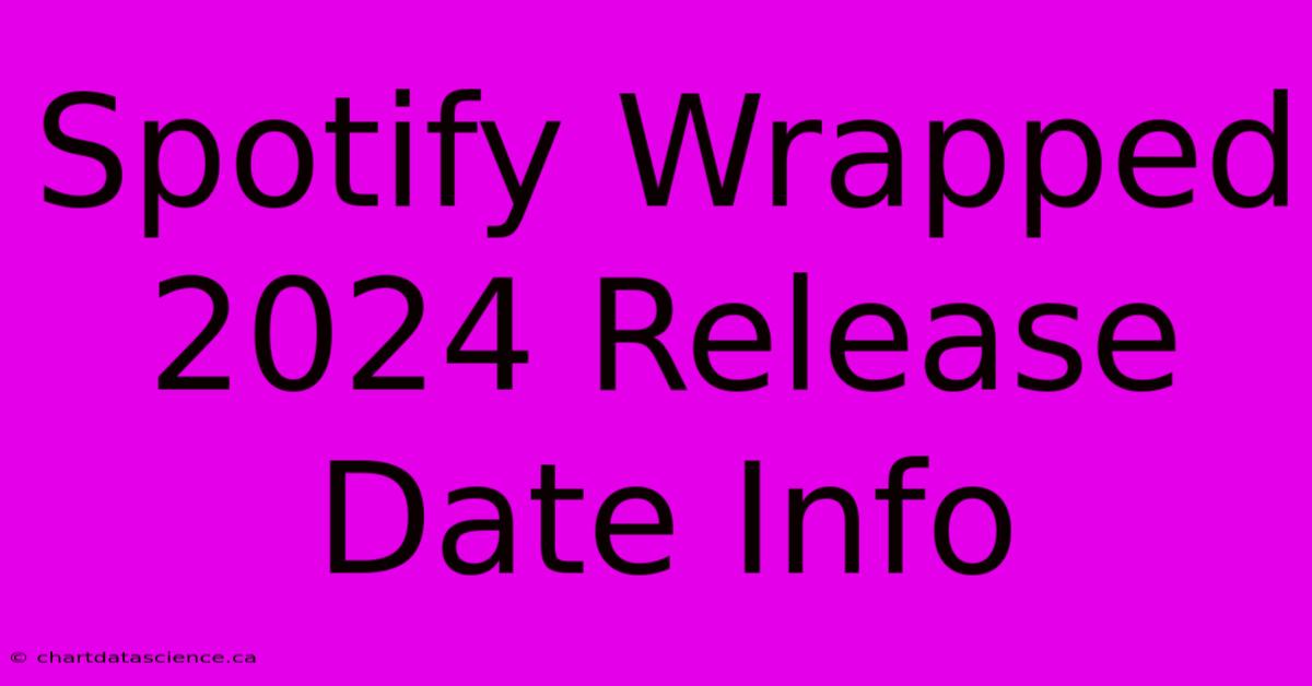 Spotify Wrapped 2024 Release Date Info