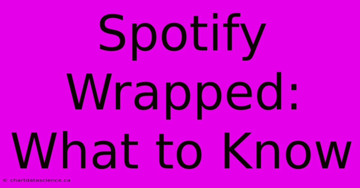 Spotify Wrapped: What To Know