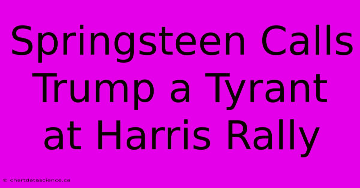 Springsteen Calls Trump A Tyrant At Harris Rally